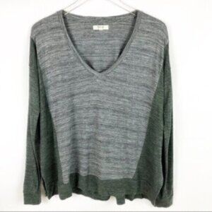Madewell | Women's Grey & Green Color V-neckline Burnout Tees Size XS